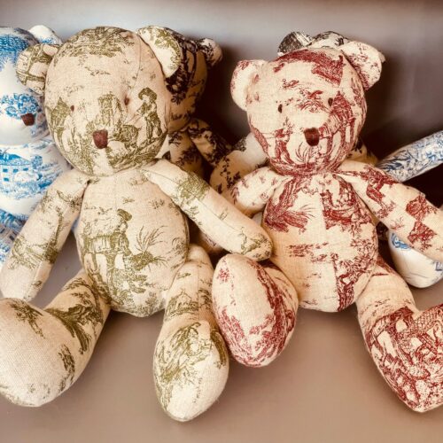 Urso Artesanal Toile de Jouy