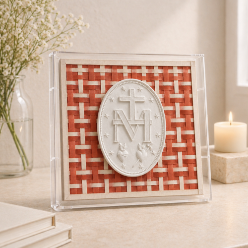 Quadro Sagrado Medalha Sagrado Coração de Maria